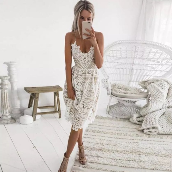 white backless sundress